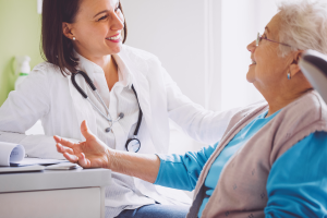 Doctor with patient